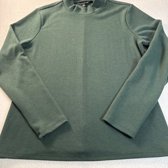 Banana Republic Women's Large Green Ribbed Knit Mock Neck - Picture 3 of 7